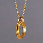 Vintage Double Circle Light Luxury Necklace, Elegant Daily Wear Jewelry
