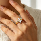 Bague ouverte Polaris en Nacre – Guidée par la Lumière, Bénie par la Lune