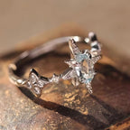 Bague Polaris Aqua Star – Bijou en cristal porte-bonheur