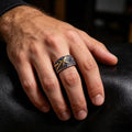 Retro Domineering Men's Ring - Faith, Fortitude and Calm Loyalty