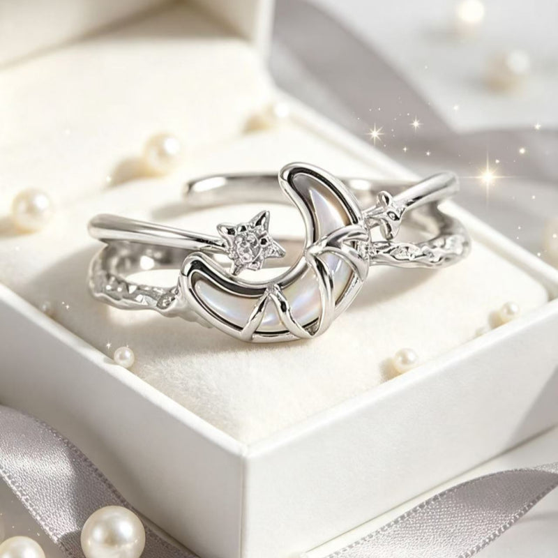 Moonnight Starry Silver Ring