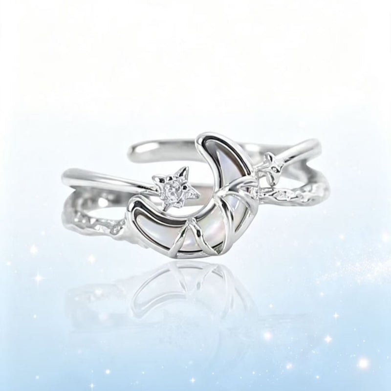 Moonnight Starry Silver Ring
