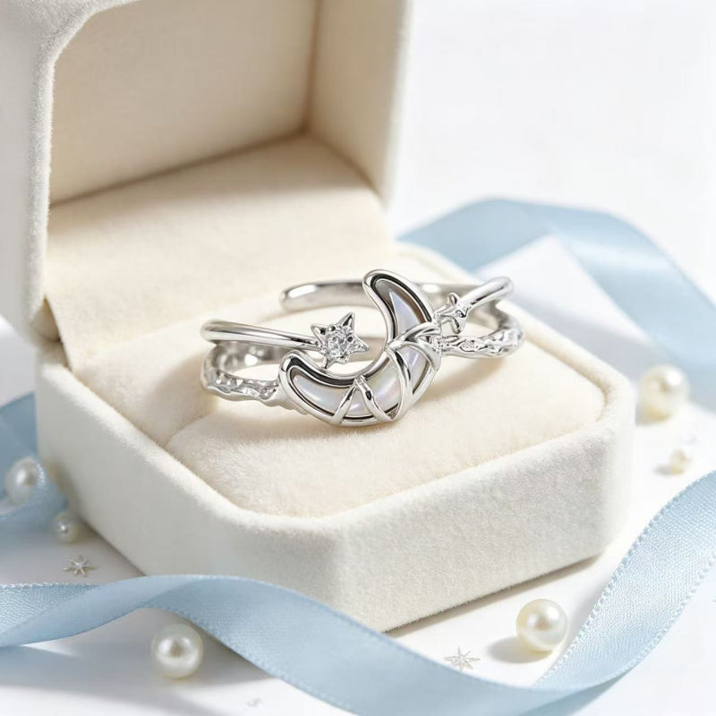 Moonnight Starry Silver Ring