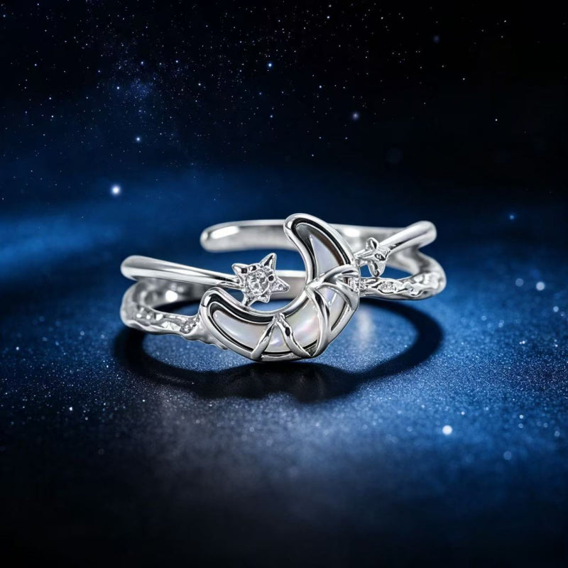 Moonnight Starry Silver Ring