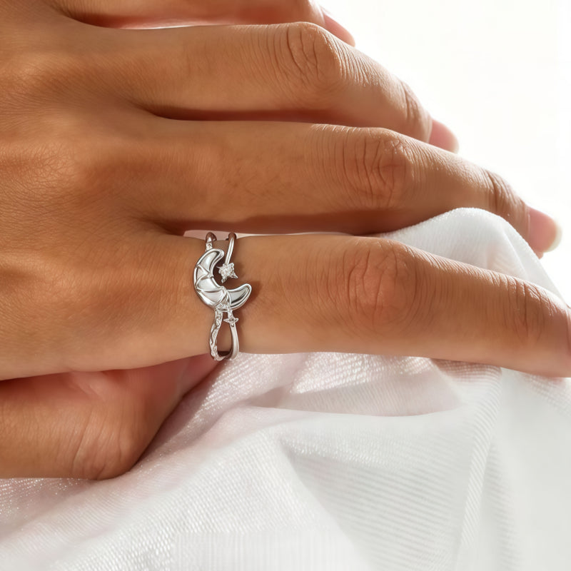 Moonnight Starry Silver Ring