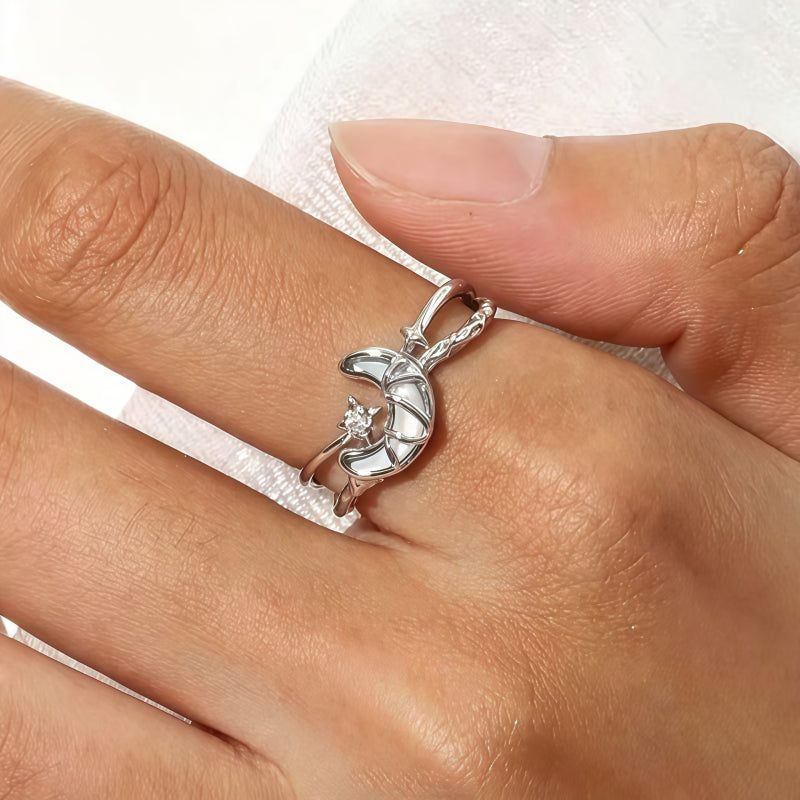 Moonnight Starry Silver Ring
