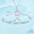 Moon & Star Silver Bracelet Necklace Set - Cosmic Guidance
