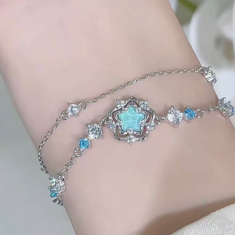 Moon & Star Silver Bracelet — for Cosmic Guidance