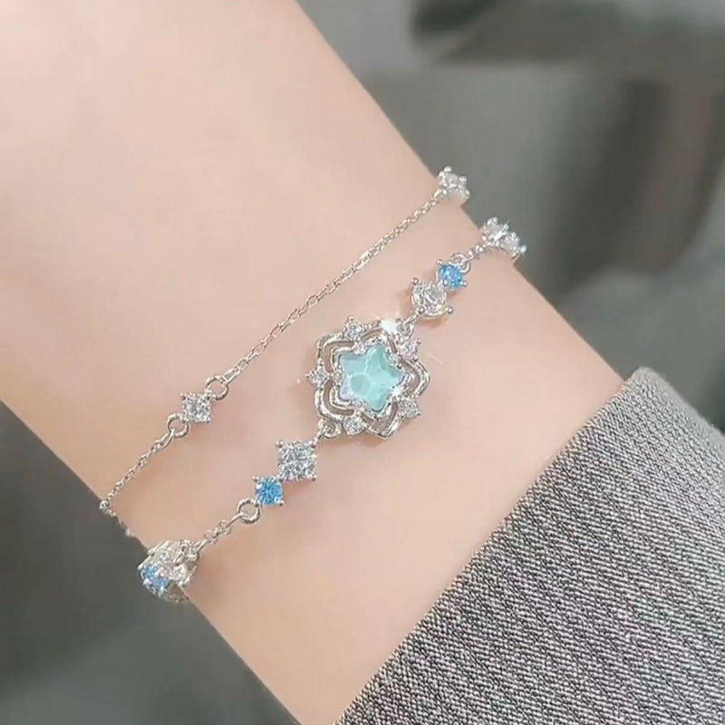 Moon & Star Silver Bracelet — for Cosmic Guidance