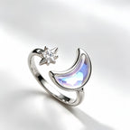 Bague ouverte Étoile et Lune – Portez votre fortune sous le ciel