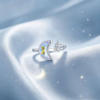 Bague ouverte Étoile et Lune – Portez votre fortune sous le ciel