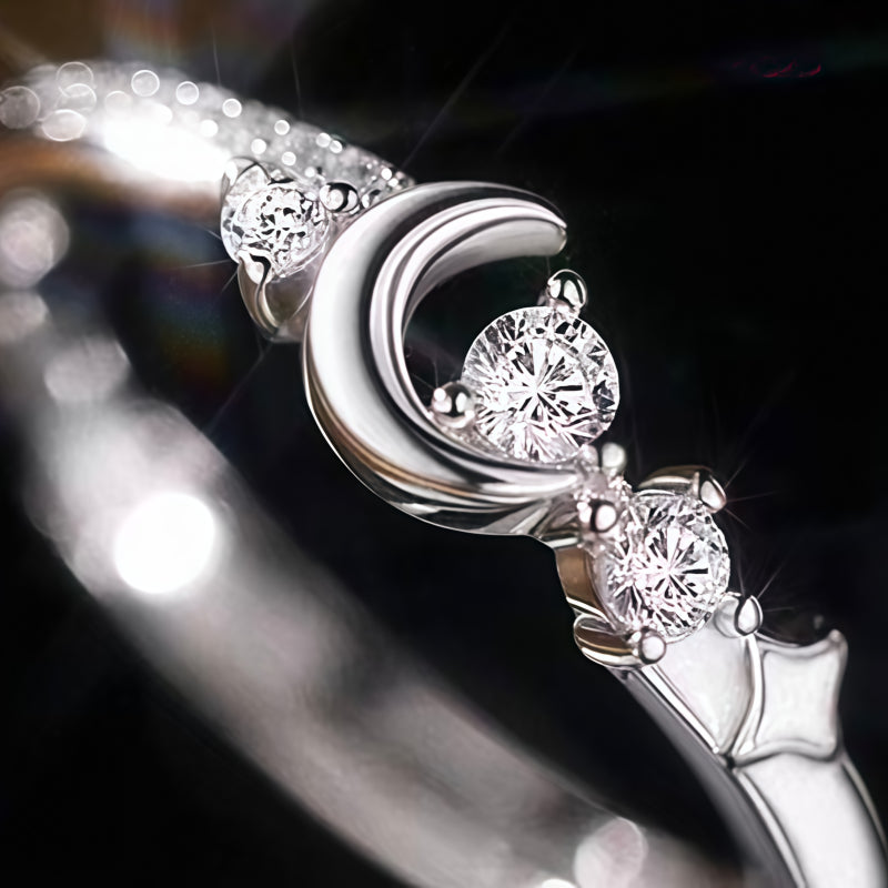 Bague ouverte Étoile et Lune – Portez votre fortune sous le ciel