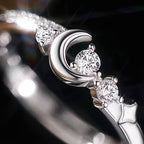 Bague ouverte Étoile et Lune – Portez votre fortune sous le ciel