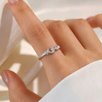 Bague ouverte Étoile et Lune – Portez votre fortune sous le ciel