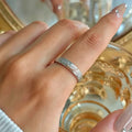 Two Tone Brushed Star Moon Band Ring