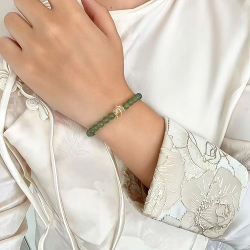 Natural Hetian Jade Lily Of The Valley Bracelet, Lucky Jewelry Gift