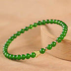 Bracelet en jade Hetian naturel Lotus Éclat Pur