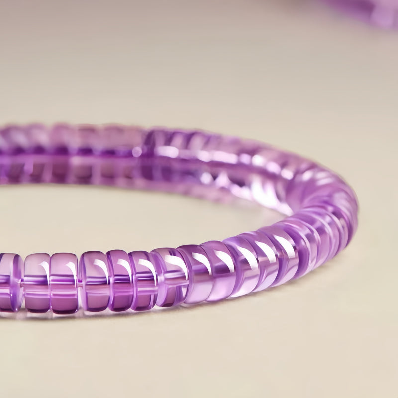 Natural Amethyst Pill Bracelet - Wisdom and Calm