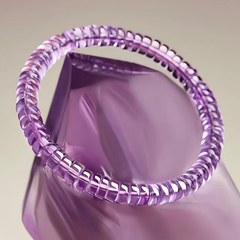 Natural Amethyst Pill Bracelet - Wisdom and Calm
