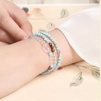 Natural Clear/Rose Quartz Shoushan Stone Lucky Charm Bracelet - Protection & Safety