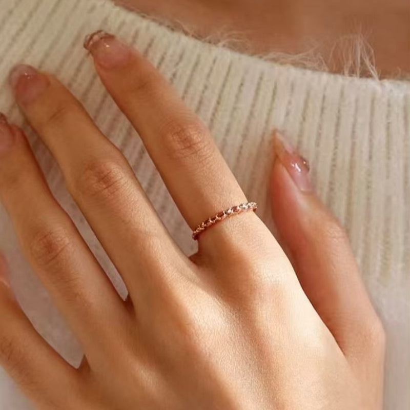 Bague Quartz Rose – Cœur Ouvert, Attire l'Amour, Épanouissement Printanier