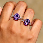Bague énergétique en améthyste naturelle - Protection tranquille, sagesse douce