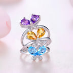 Bague papillon en améthyste naturelle – Ancrez votre énergie, ouvrez-vous à la chance