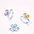 Bague papillon en améthyste naturelle – Ancrez votre énergie, ouvrez-vous à la chance