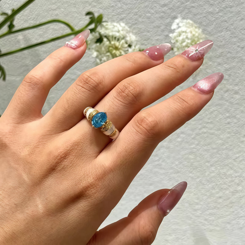 Bague Aigue-Marine Naturelle Rêveuse - Esprit Calme