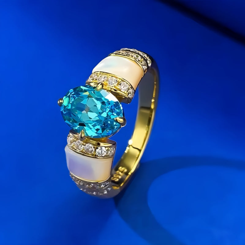 Bague Aigue-Marine Naturelle Rêveuse - Esprit Calme