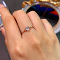 Bague Cœur en Aigue-marine Pierre de Naissance – Courage, Paix et Purificateur d'Énergie Négative