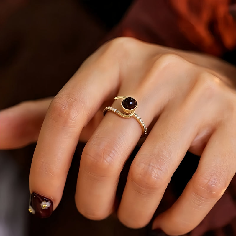 Tiger Eye Radiance Open Ring - Wealth & Protection