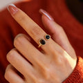 Bague en pierre Œil de Tigre naturel Rétro Melad Nouveau Luxe léger Design Sens Bague Courage
