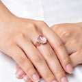Bague en cristal rose « énergie d'amour doux »