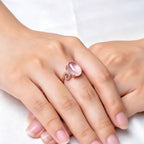 Bague en cristal rose « énergie d'amour doux »