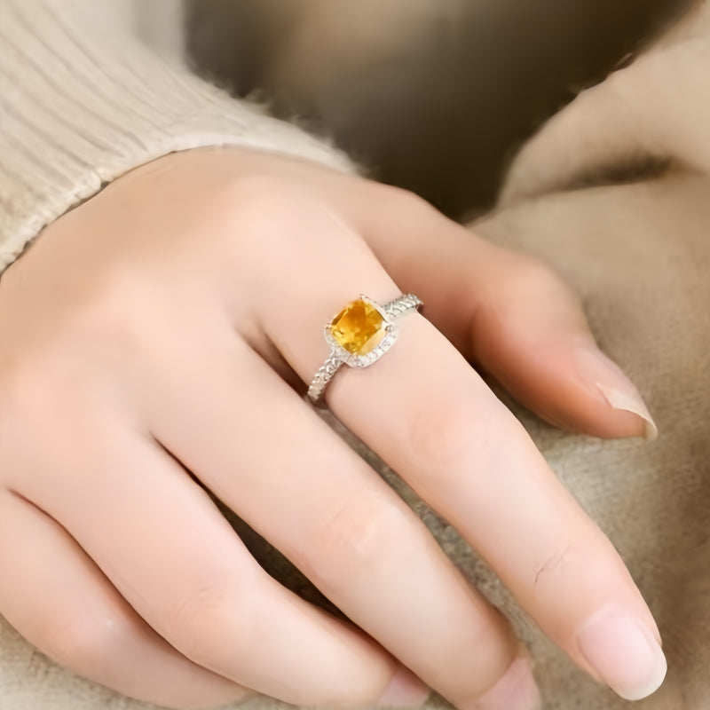 Bague porte-bonheur en citrine naturelle