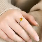 Bague porte-bonheur en citrine naturelle