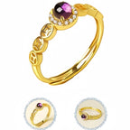 Bague en améthyste naturelle, pièce de monnaie de la fortune