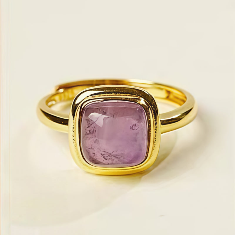 Bague en améthyste naturelle « Paix élégante et Chance »