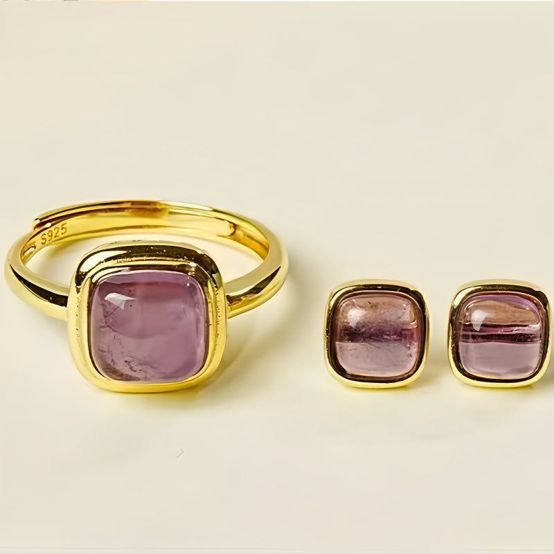 Bague en améthyste naturelle « Paix élégante et Chance »