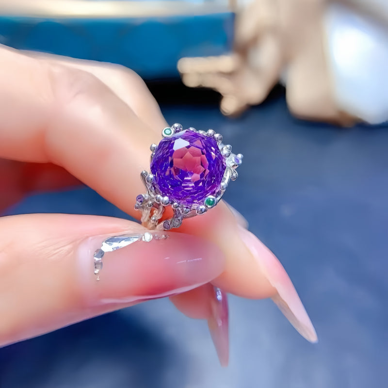 Natural Amethyst Bloom Ring