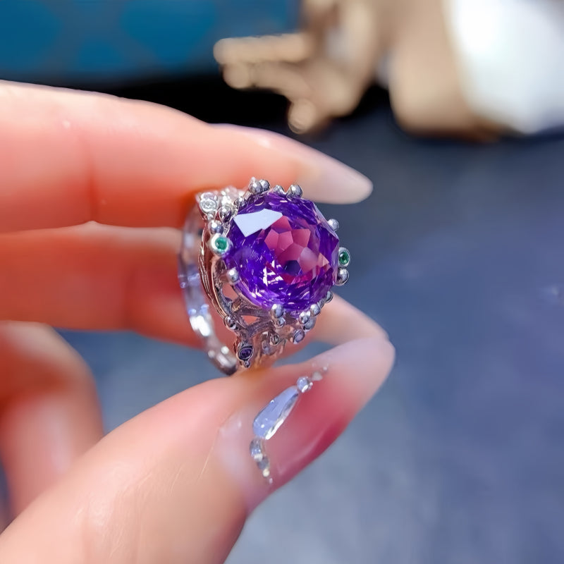 Natural Amethyst Bloom Ring