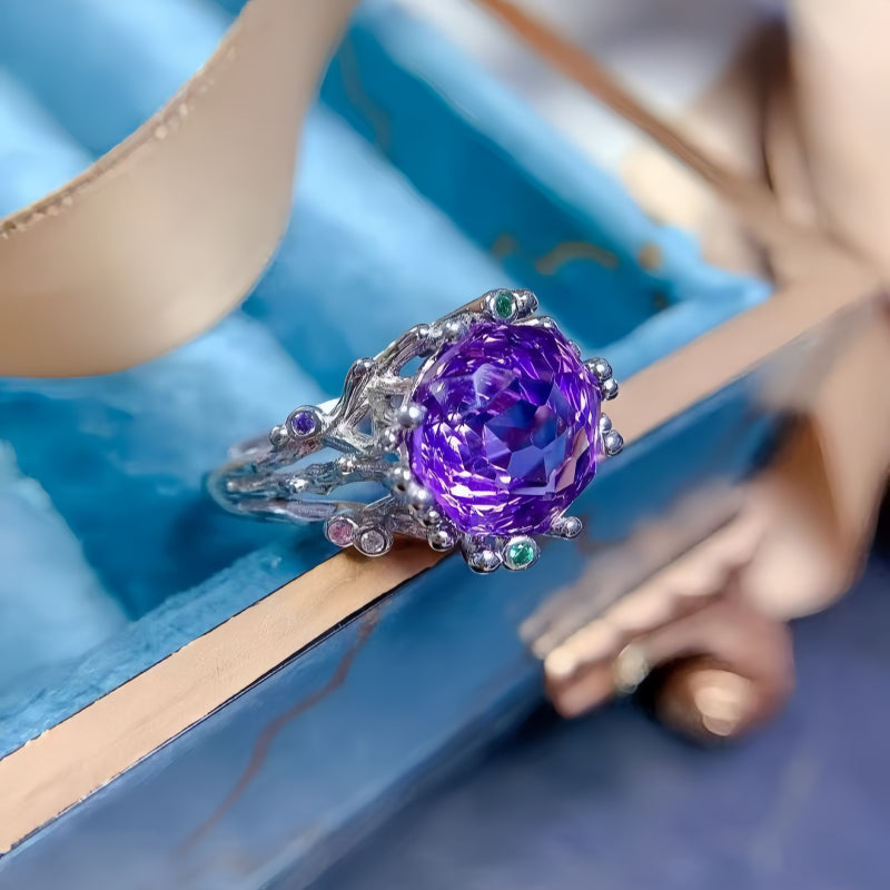 Natural Amethyst Bloom Ring