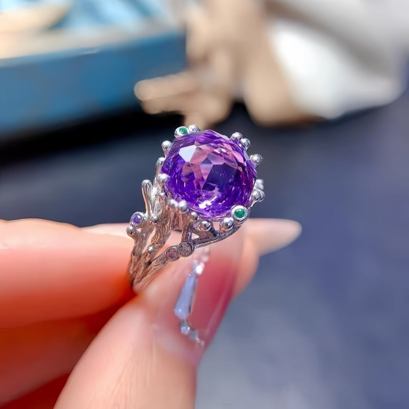 Natural Amethyst Bloom Ring