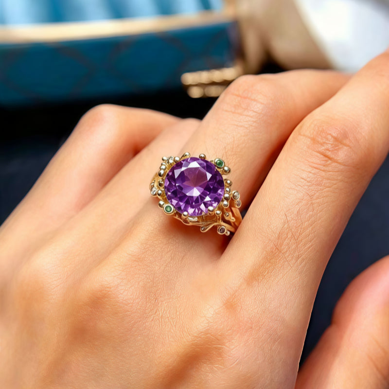 Natural Amethyst Bloom Ring