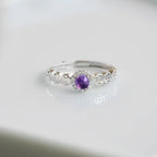 Bague porte-bonheur pièce de monnaie mystère améthyste naturelle