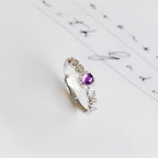 Bague porte-bonheur pièce de monnaie mystère améthyste naturelle