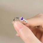 Bague porte-bonheur pièce de monnaie mystère améthyste naturelle