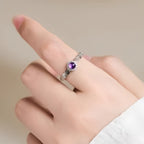 Bague porte-bonheur pièce de monnaie mystère améthyste naturelle