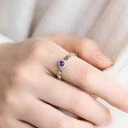 Bague porte-bonheur pièce de monnaie mystère améthyste naturelle